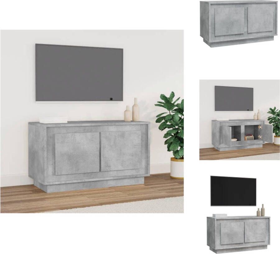 VidaXL Tv-meubel Tv-meubelen Tv-standaard Televisiemeubel Tv-meubel 80x35x45 cm bewerkt hout betongrijs