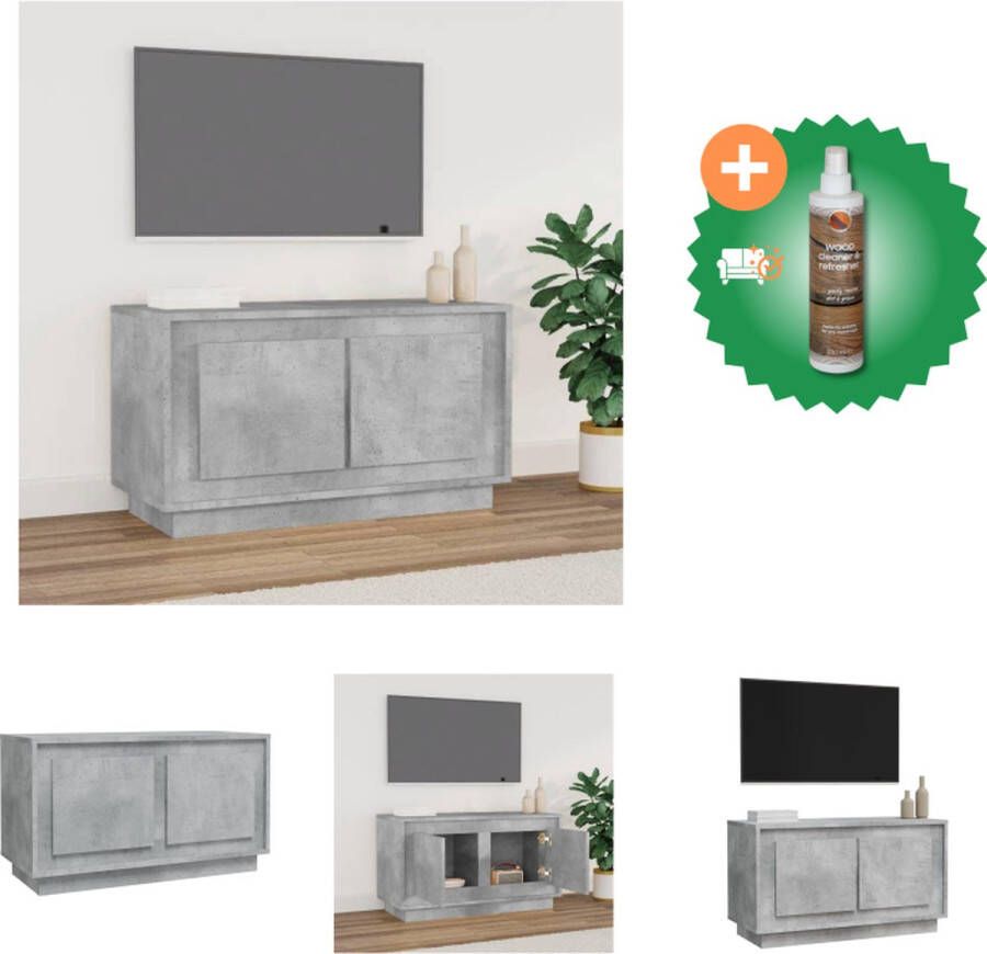 VidaXL Tv-meubel Betongrijs 80 x 35 x 45 cm Duurzaam materiaal Kast Inclusief Houtreiniger en verfrisser