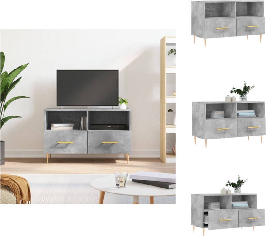 Prolenta Premium INFIORI Tv-meubel 80x36x50 cm bewerkt hout betongrijs