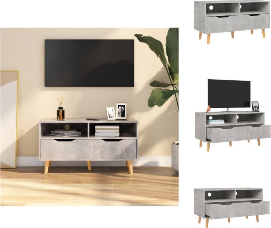 VidaXL Tv-kast Tv-kasten Tv-standaard Tv-standaarden Tv-meubel 90x40x48 5 cm bewerkt hout betongrijs - Foto 2