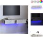 VidaXL TV-meubel Betongrijs LED-verlichting 90x35x15.5 cm Kast - Thumbnail 2