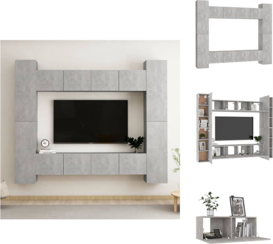VidaXL TV-meubel Betongrijs Stereokast Wandmontage 80 x 30 x 30 cm (L) 30.5 x 30 x 90 cm (M) Kast