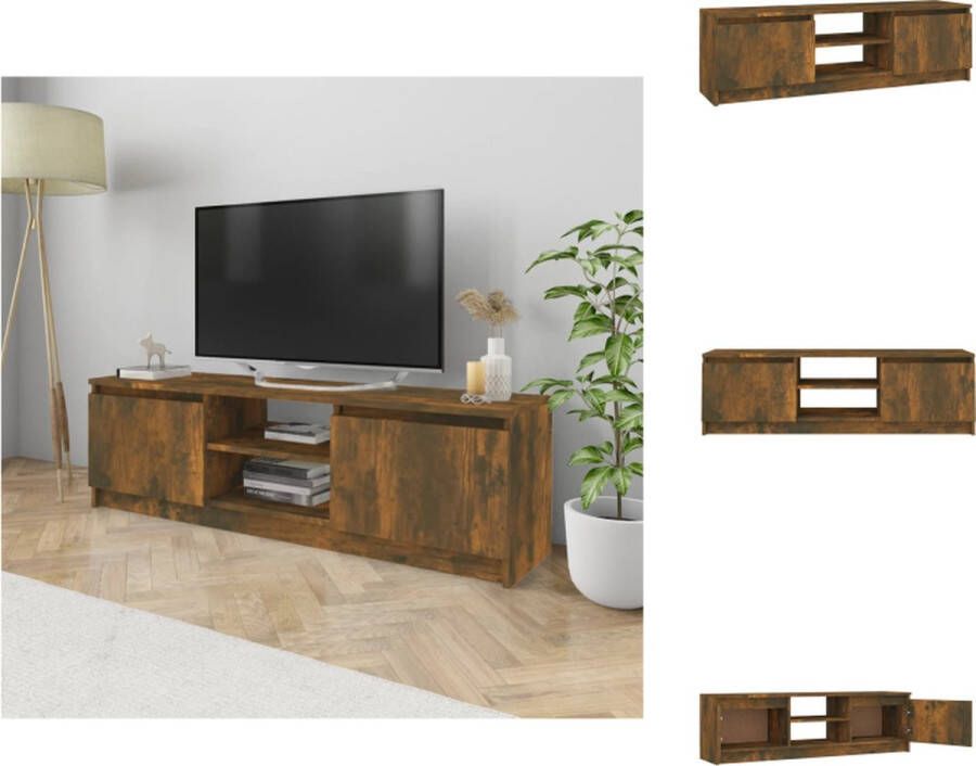 VidaXL Tv-meubel Bewerkt Hout 120 x 30 x 35.5 cm Gerookt Eiken Kast