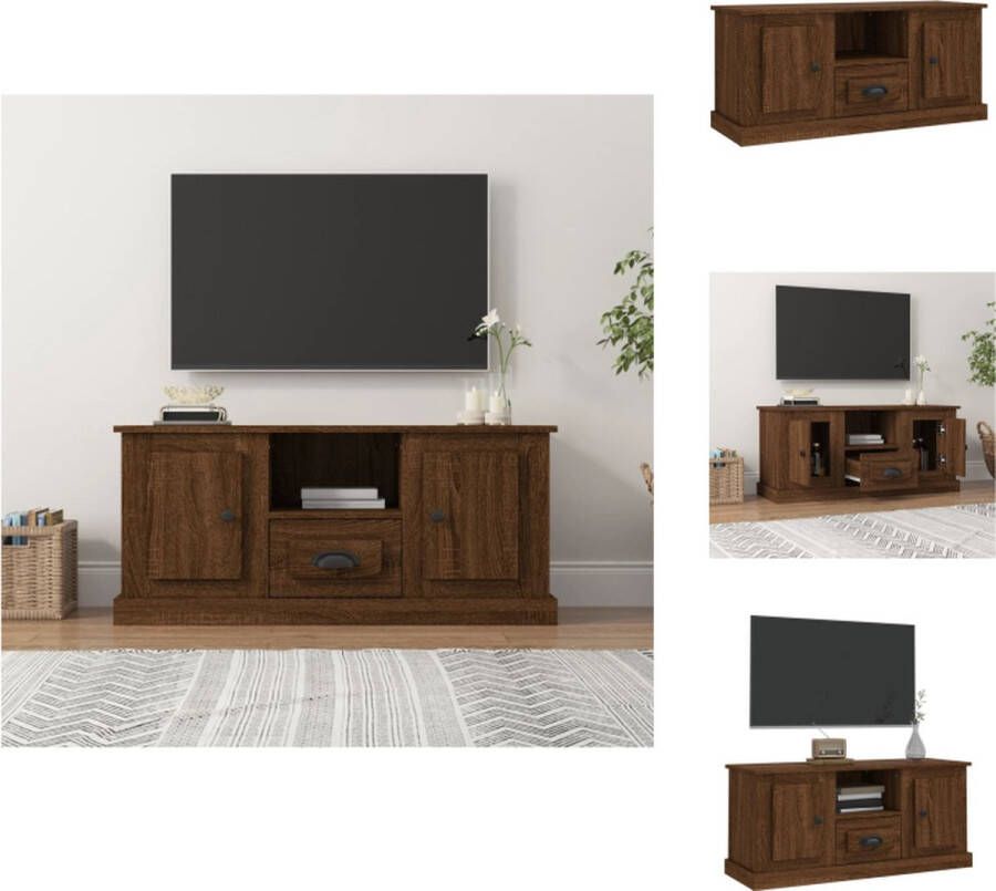 VidaXL TV-meubel Bruineiken 100 x 35.5 x 45 cm Duurzaam materiaal Kast