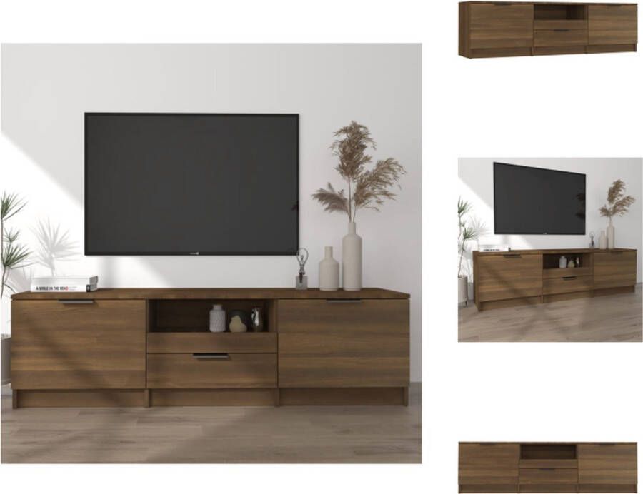 VidaXL TV-meubel Bruineiken 140x35x40 cm Praktisch Hoogwaardig Materiaal Voldoende Opbergruimte Stevig Blad Kast