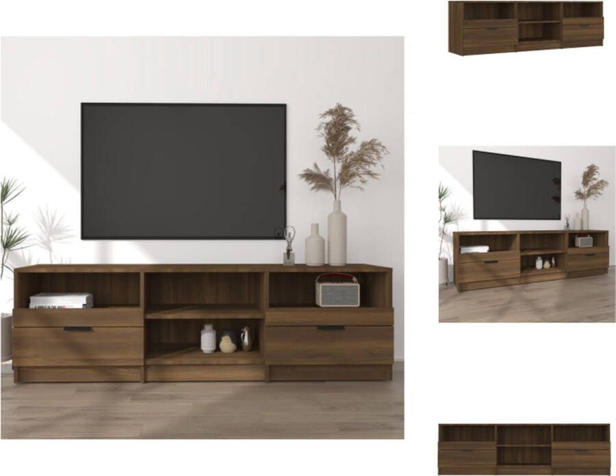 VidaXL Tv-meubel Bruineiken 150 x 33.5 x 45 cm Praktisch materiaal en voldoende opbergruimte Kast
