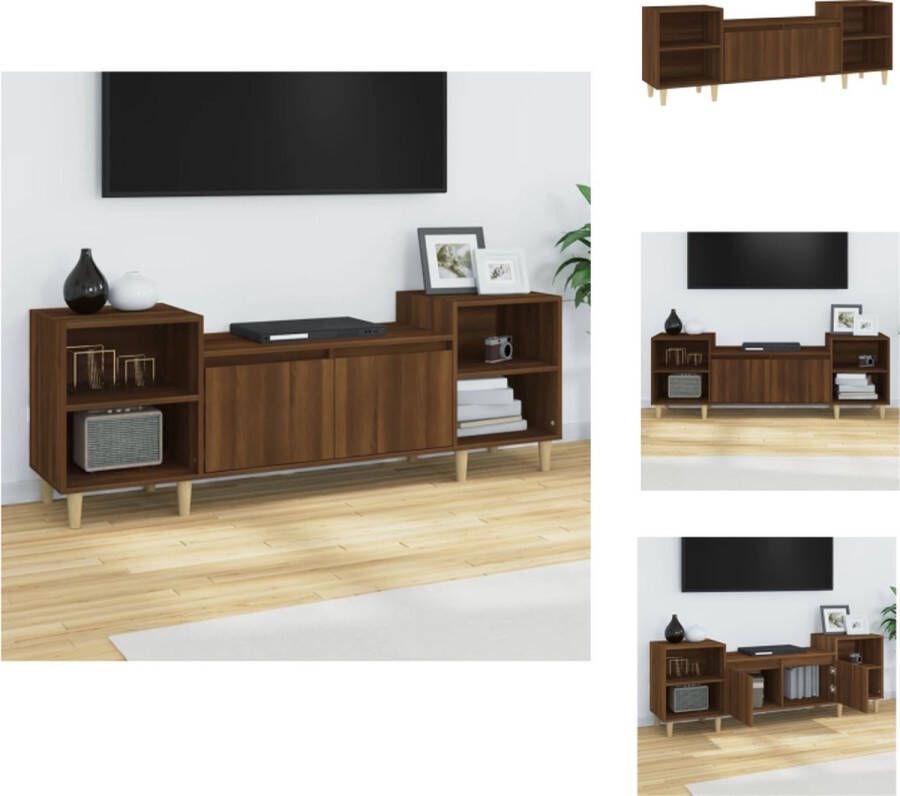 VidaXL Tv-kast Tv-kasten Tv-meubel Hifi-meubel Tv-meubel 160x35x55 cm bewerkt hout bruineikenkleurig - Foto 3