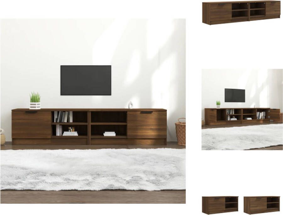 VidaXL TV-meubel Bruineiken 80 x 35 x 36.5 cm Stereokast met opbergruimte Kast - Foto 2