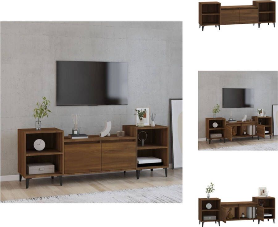 VidaXL Tv-kast Tv-kasten Tv-meubel Hifi-meubel Tv-meubel 160x35x55 cm bewerkt hout bruineikenkleurig - Foto 2