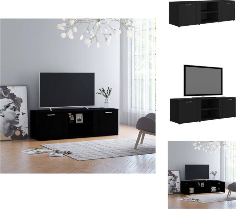 VidaXL Tv-meubel Classic 120 x 34 x 37 cm Zwart Hoogwaardig bewerkt hout Kast