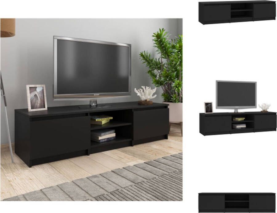 VidaXL Tv-meubel Tv-meubels Tv-meubelen Tv-meubilair Tv-meubel 140x40x35 5 cm bewerkt hout zwart