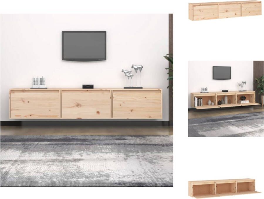 VidaXL Tv-kast Tv-kasten Tv-meubel Hifi-meubel Tv-meubelen 3 st massief grenenhout