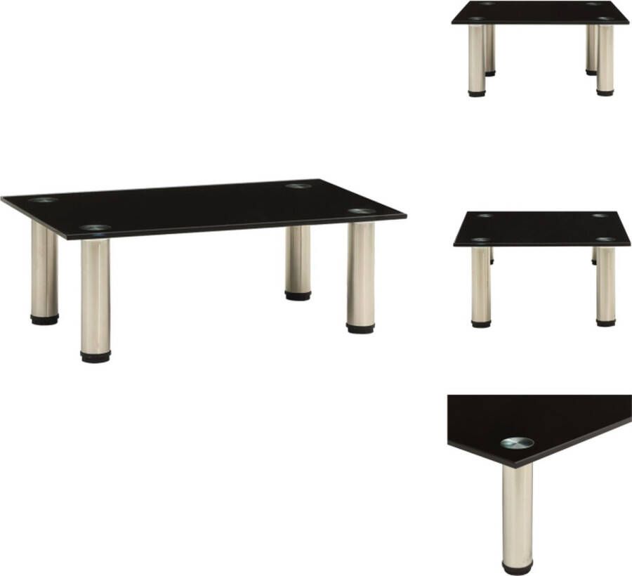 VidaXL Tv-meubel Tv-meubels Tv-meubelen Tv-meubilair Tv-meubel 40x35x17 cm gehard glas zwart
