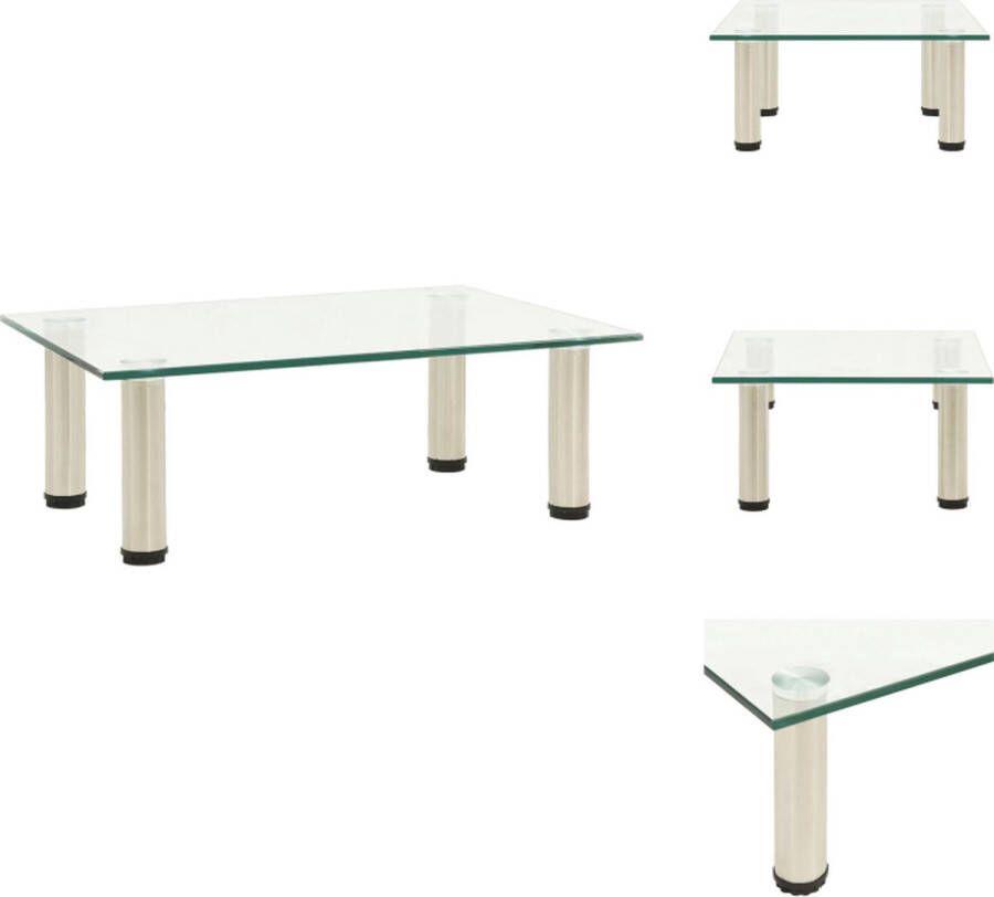 VidaXL Tv-standaard Tv-standaarden Tv-standaards Tv-meubel 40x35x17 cm gehard glas transparant - Foto 2