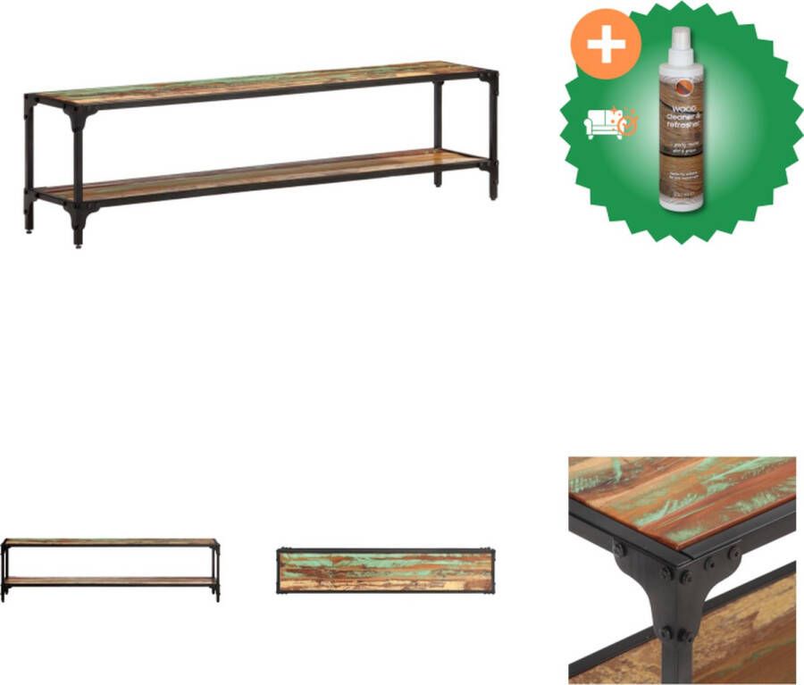 VidaXL TV-meubel Gerecycled Hout 150x30x40 cm Meerkleurige Afwerking Kast Inclusief Houtreiniger en verfrisser