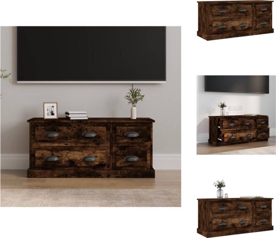 VidaXL TV-meubel Gerookt eiken 100 x 35.5 x 45 cm Trendy en praktisch Kast - Foto 1