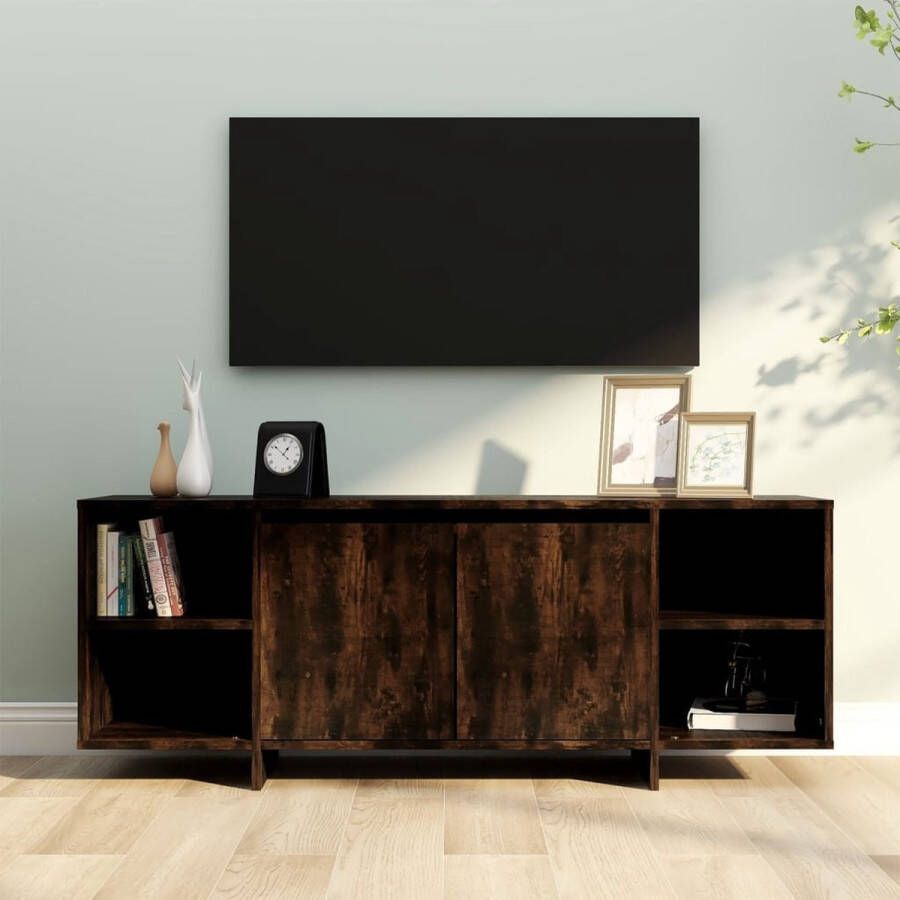 VidaXL Tv-kast Tv-kasten Tv-standaard Wandtafel Tv-meubel 130x35x50 cm bewerkt hout gerookt eikenkleurig - Foto 2