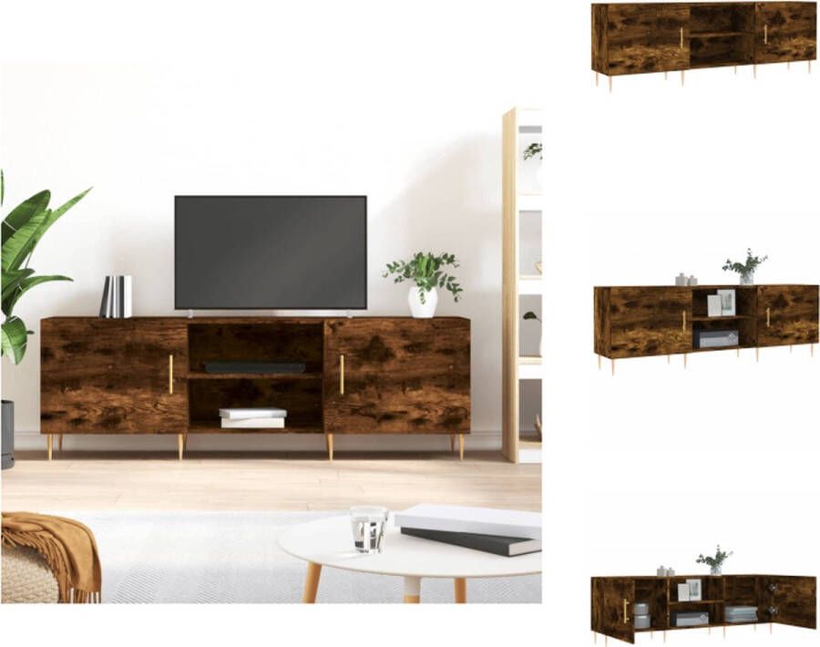 VidaXL Tv-meubel Gerookt Eiken 150 x 30 x 50 cm Bewerkt Hout en IJzer Kast