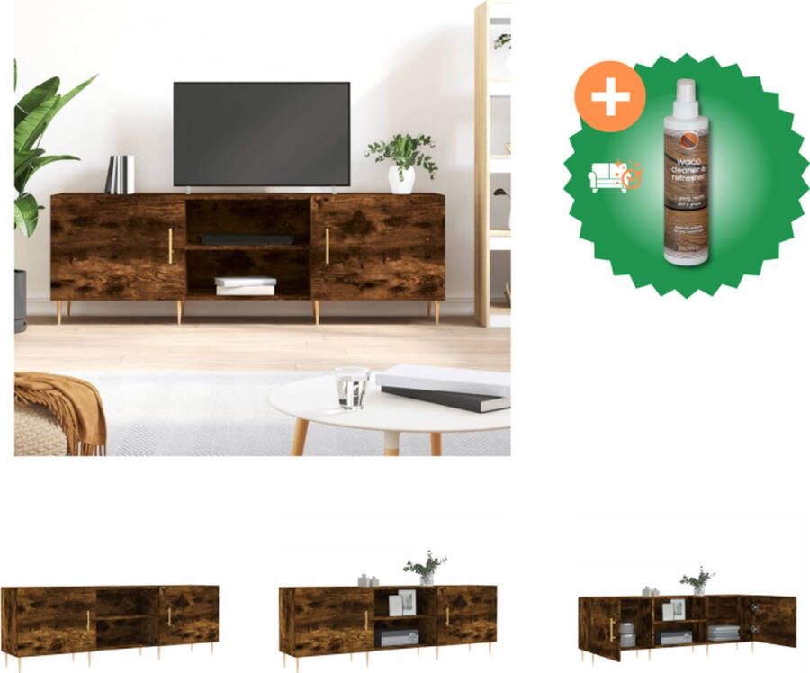 VidaXL Tv-meubel Gerookt Eiken 150 x 30 x 50 cm Bewerkt Hout en IJzer Kast Inclusief Houtreiniger en verfrisser