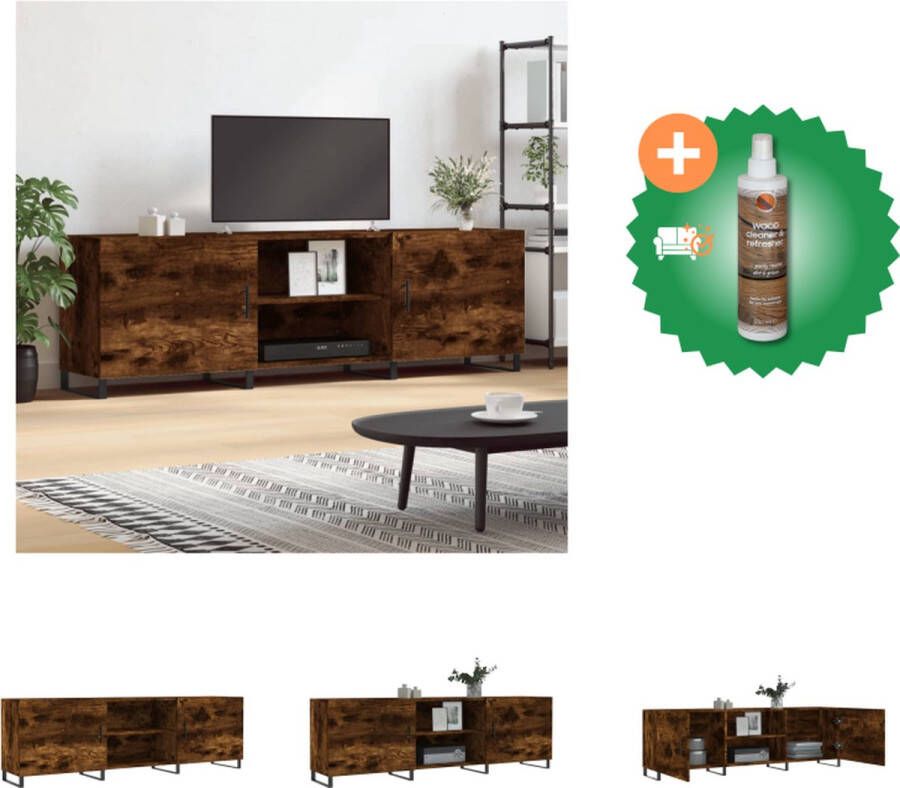 VidaXL Tv-meubel Gerookt Eiken 150 x 30 x 50 cm Voldoende opbergruimte Kast Inclusief Houtreiniger en verfrisser - Foto 2