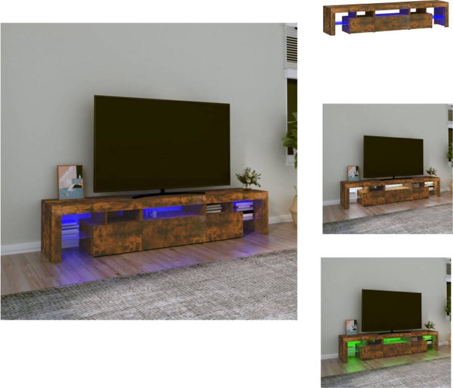 VidaXL Tv-kast Tv-kasten Tv-meubel Met LED-verlichting Tv-meubel LED-verlichting 200x36-5x40 cm gerookt eikenkleurig