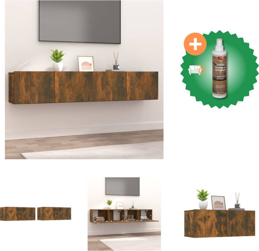 VidaXL Tv-meubelen 2 st 80x30x30 cm bewerkt hout gerookt eikenkleurig Kast Inclusief Houtreiniger en verfrisser