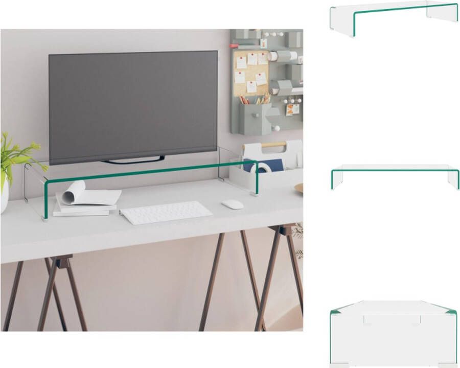 VidaXL TV-meubel glas 80 x 30 x 13 cm transparant 12 mm dikte Kast