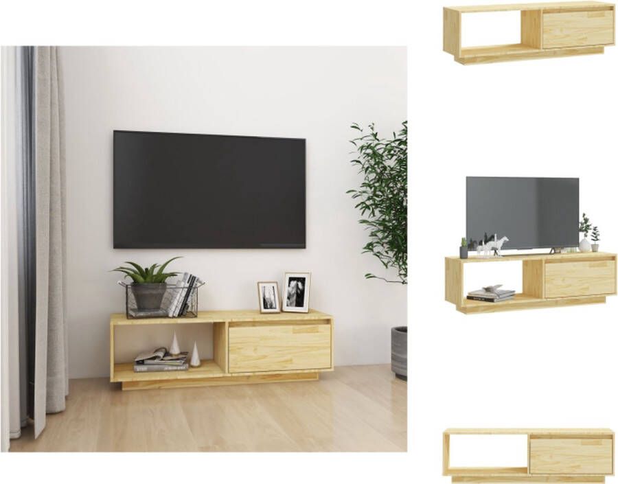 VidaXL Tv-meubel Tv-meubels Tv-kast Tv-kasten Tv-meubel 110x30x33 5 cm massief grenenhout - Foto 2