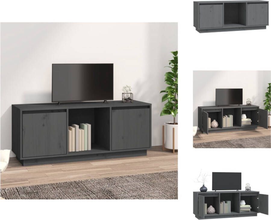 VidaXL Tv-meubel Grenenhout 110.5x35x44 cm Grijs Kast