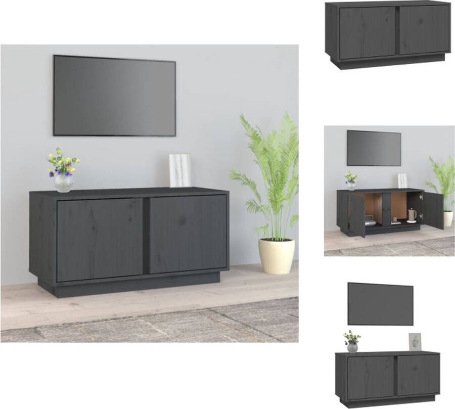 VidaXL Tv Kast Tv Kasten Tv Meubel Tv Meubels Tv-meubel 80x35x40 5 cm massief grenenhout grijs