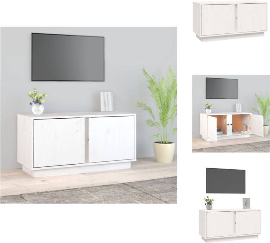 VidaXL Tv Kast Tv Kasten Tv Meubel Tv Meubels Tv-meubel 80x35x40-5 cm massief grenenhout wit