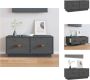 VidaXL TV-meubel Grenenhout Grijs 80 x 34 x 35 cm Kast - Thumbnail 2