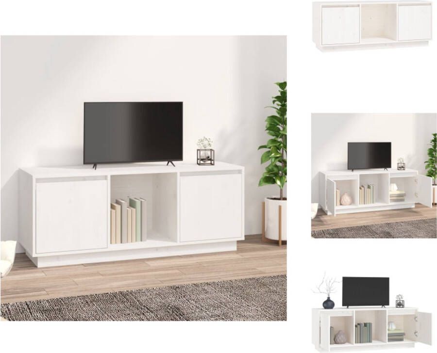 VidaXL Tv-meubel Tv-meubelen Televisiekast Tv-kast Tv-meubel 110 5x35x44 cm massief grenenhout wit