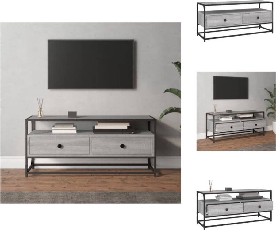 VidaXL Tv Meubel Tv Meubels Tv Standaard Televisiemeubel Tv-meubel 100x35x45 cm bewerkt hout grijs sonoma eikenkleurig