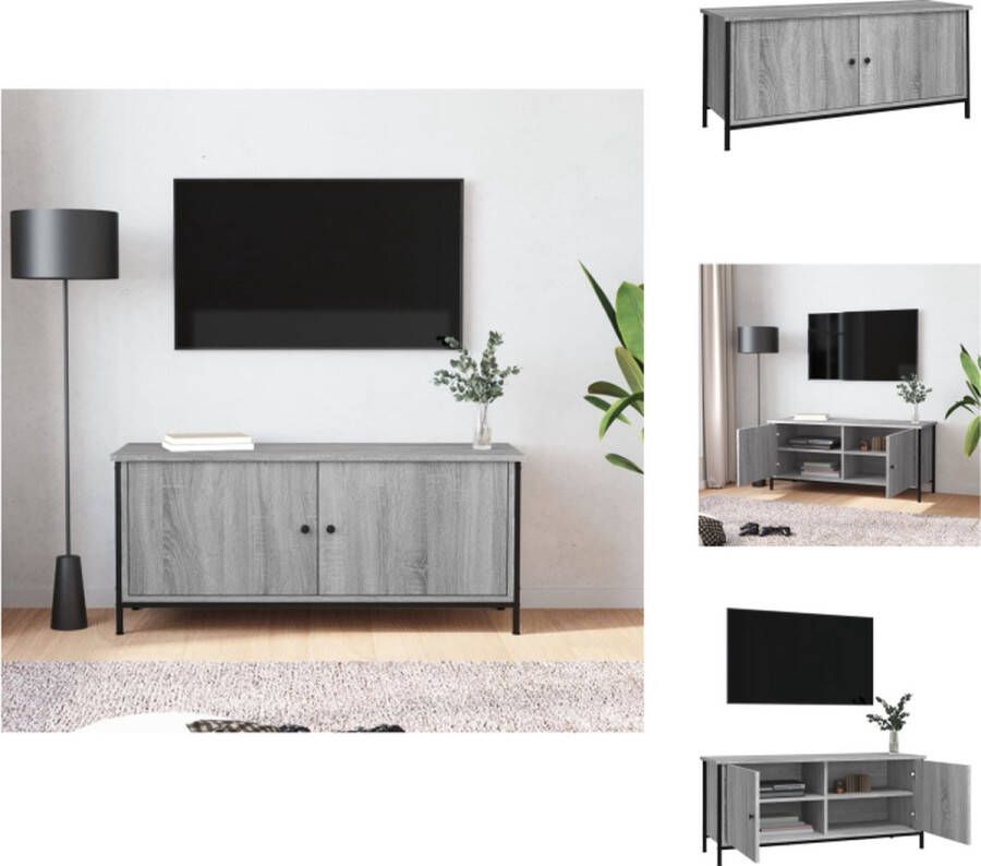 VidaXL Tv-meubel Tv-meubelen Tv-standaard Televisiemeubel Tv-meubel 102x35x45 cm bewerkt hout grijs sonoma eikenkleurig - Foto 5