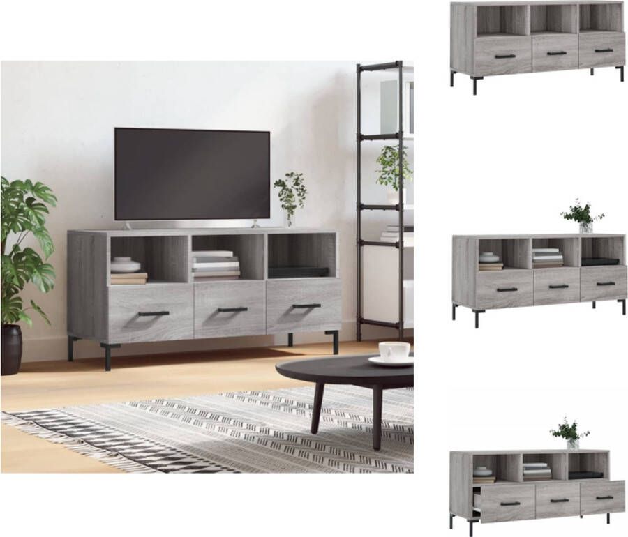 VidaXL Tv-meubel Tv-meubelen Tv Kast Opbergkast Tv-meubel 102x36x50 cm bewerkt hout grijs sonoma eikenkleurig - Foto 2