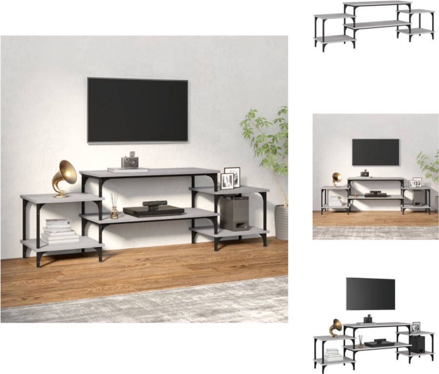 VidaXL TV-meubel Grijs Sonoma Eiken 157 x 35 x 52 cm Duurzaam hout Voldoende opbergruimte Aanpasbare poten Kast
