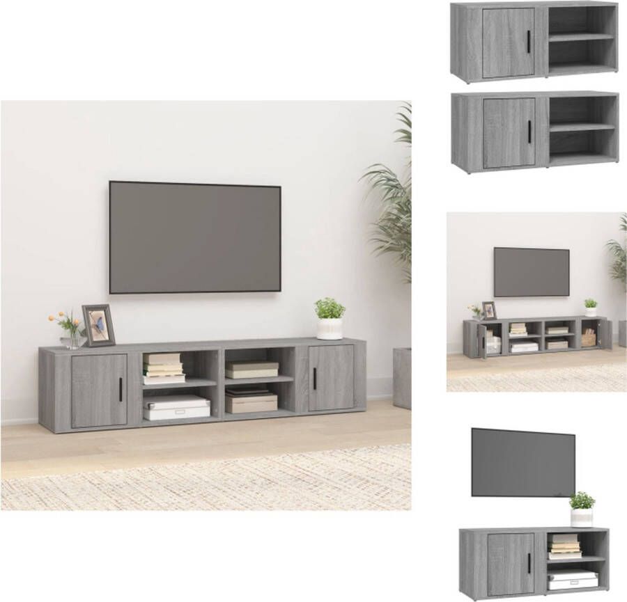 VidaXL Tv-kast Tv-kasten Tv-meubel Hifi-meubel Tv-meubels 2 st 80x31 5x36 cm bewerkt hout grijs sonoma eiken