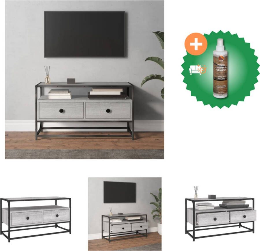 VidaXL Tv-meubel Grijs sonoma eiken 80 x 35 x 45 cm Trendy en praktisch Duurzaam materiaal Kast Inclusief Houtreiniger en verfrisser