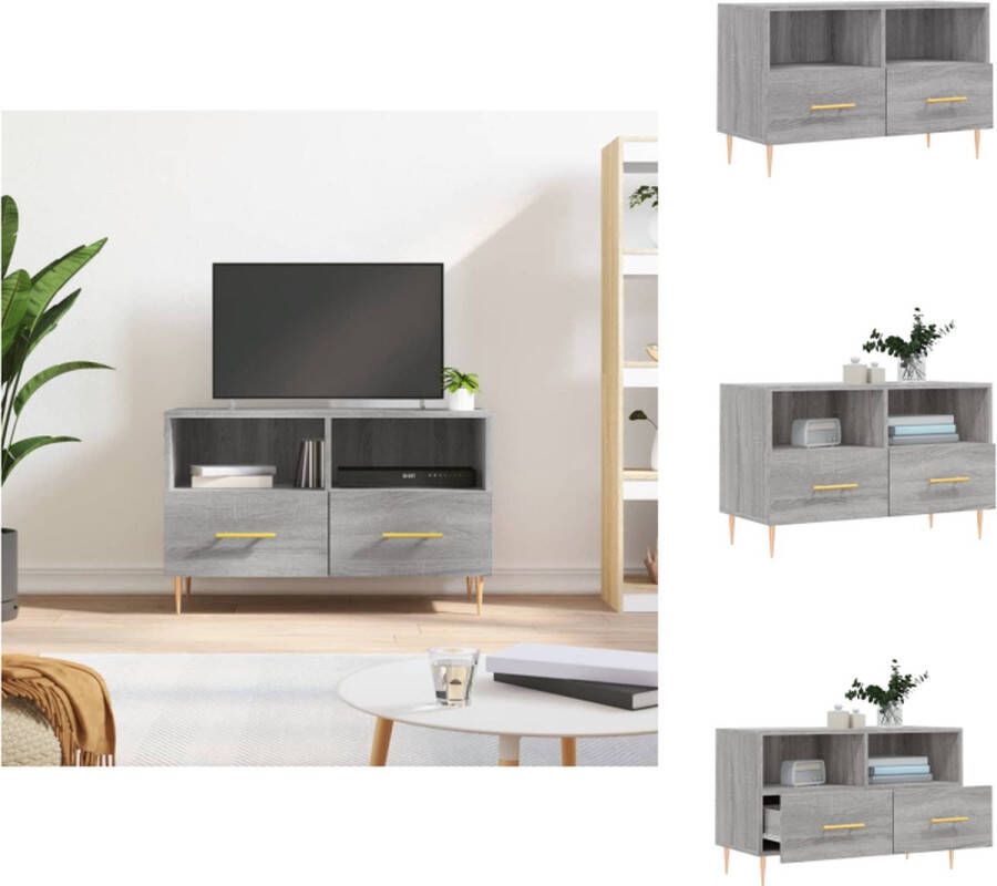 VidaXL TV-meubel Grijs sonoma eiken 80 x 36 x 50 cm Stevig materiaal Kast