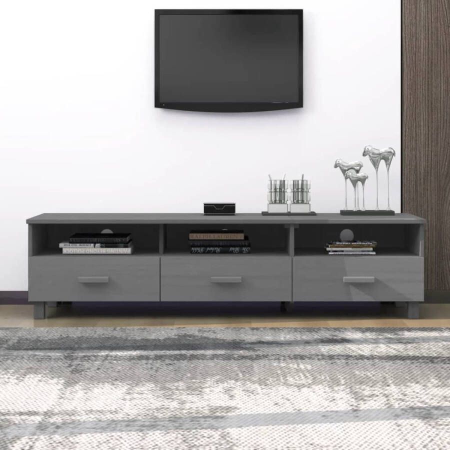 VidaXL -Tv-meubel-HAMAR-158x40x40-cm-massief-grenenhout-donkergrijs