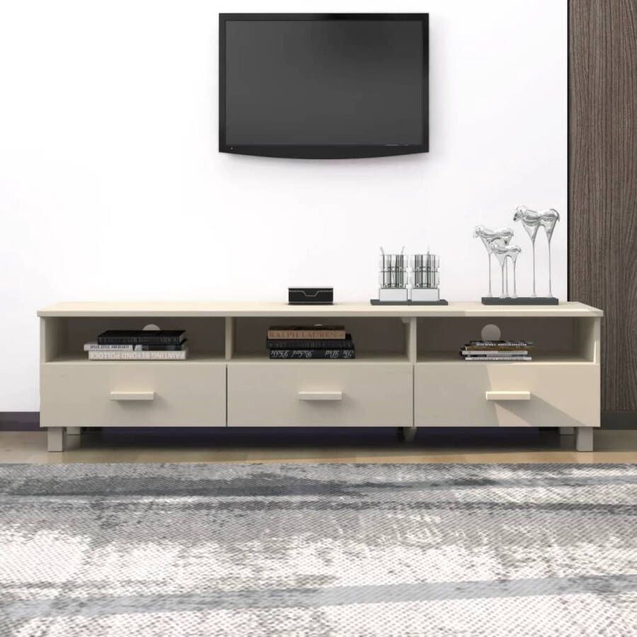 VidaXL -Tv-meubel-HAMAR-158x40x40-cm-massief-grenenhout-honingbruin - Foto 1