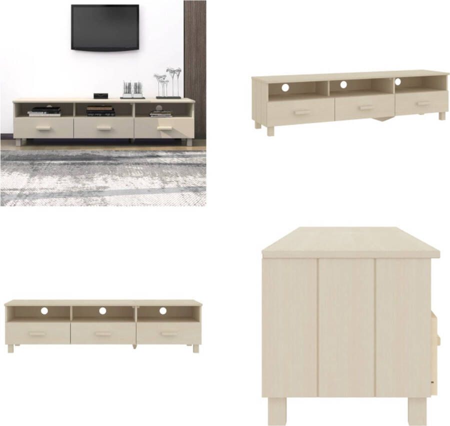 VidaXL Tv-meubel HAMAR 158x40x40 cm massief grenenhout honingbruin Tv-meubel Tv-meubelen Tv Meubel Tv Kast