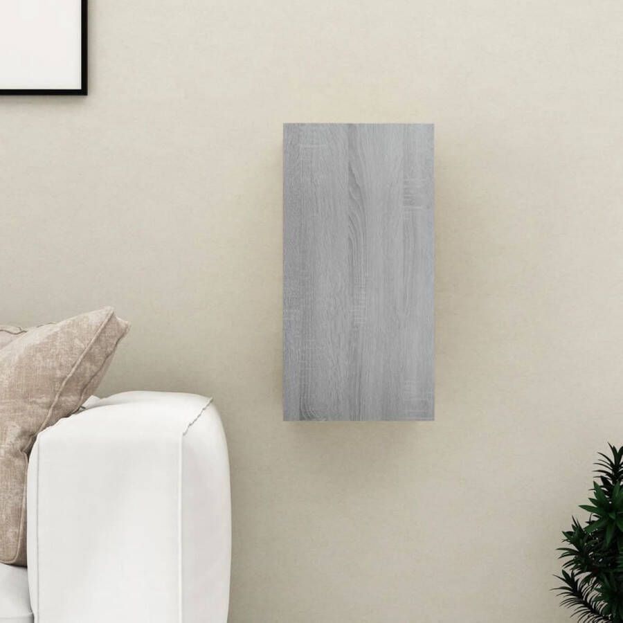 VidaXL TV-meubel Hangend Grijs Sonoma Eiken 30.5 x 30 x 60 cm Materiaal- Bewerkt hout Kast