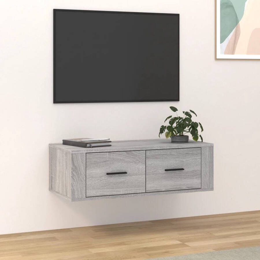 VidaXL TV-meubel hangend grijs sonoma eiken 80 x 36 x 25 cm opbergruimte Kast