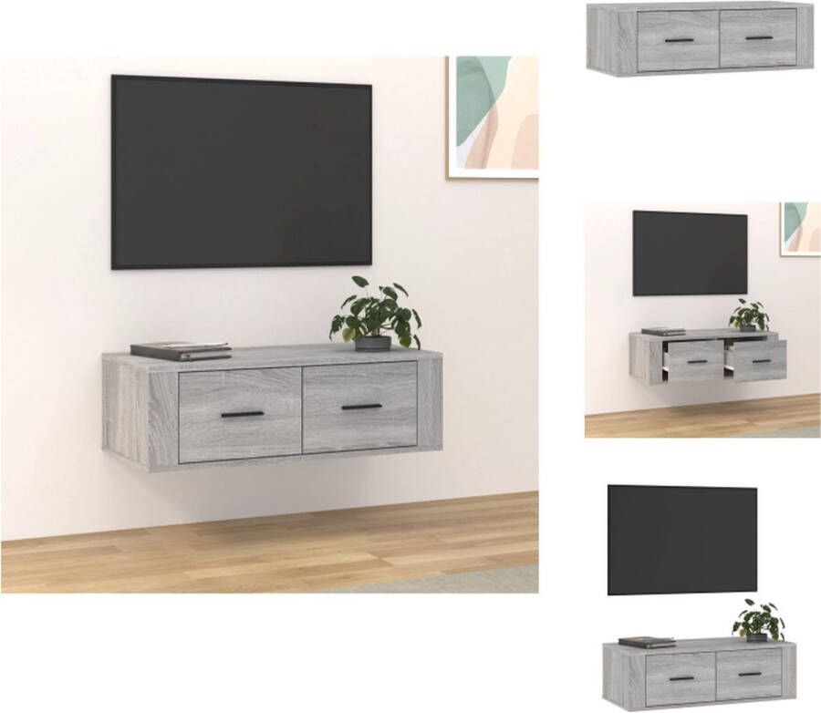 VidaXL Tv-kast Tv-kasten Tv-meubel Hifi-meubel Tv-hangmeubel 80x36x25 cm bewerkt hout grijs sonoma eikenkleur