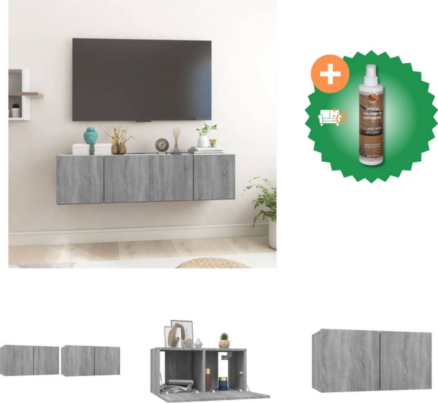 VidaXL TV-meubel hangende wandgemonteerde Grijs sonoma eiken Afmetingen- 60 x 30 x 30 cm Kast Inclusief Houtreiniger en verfrisser