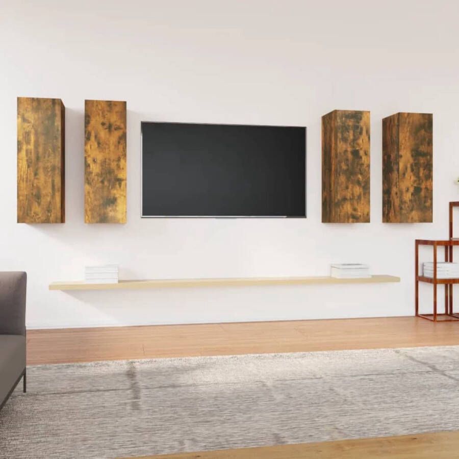 vidaXL TV-meubel Hangende Wandkast Afmetingen- 30.5 x 30 x 90 cm Kleur- Gerookt eiken