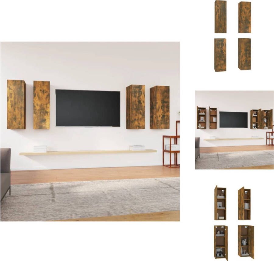 vidaXL TV-meubel Hangende Wandkast Afmetingen- 30.5 x 30 x 90 cm Kleur- Gerookt eiken Kast