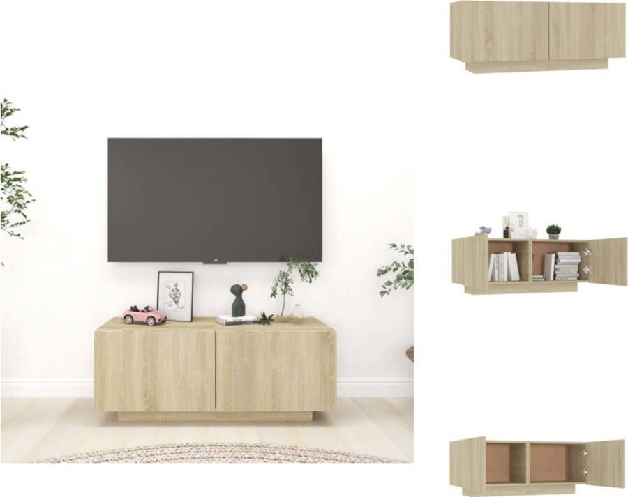 VidaXL TV-meubel Hifi 100 x 35 x 40 cm Sonoma eiken Montage vereist Kast